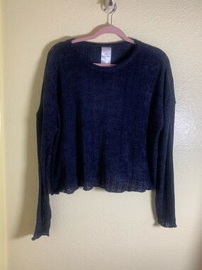 NWT As Rose Rich Cozy Navy Crew Neck Sweater, Size L